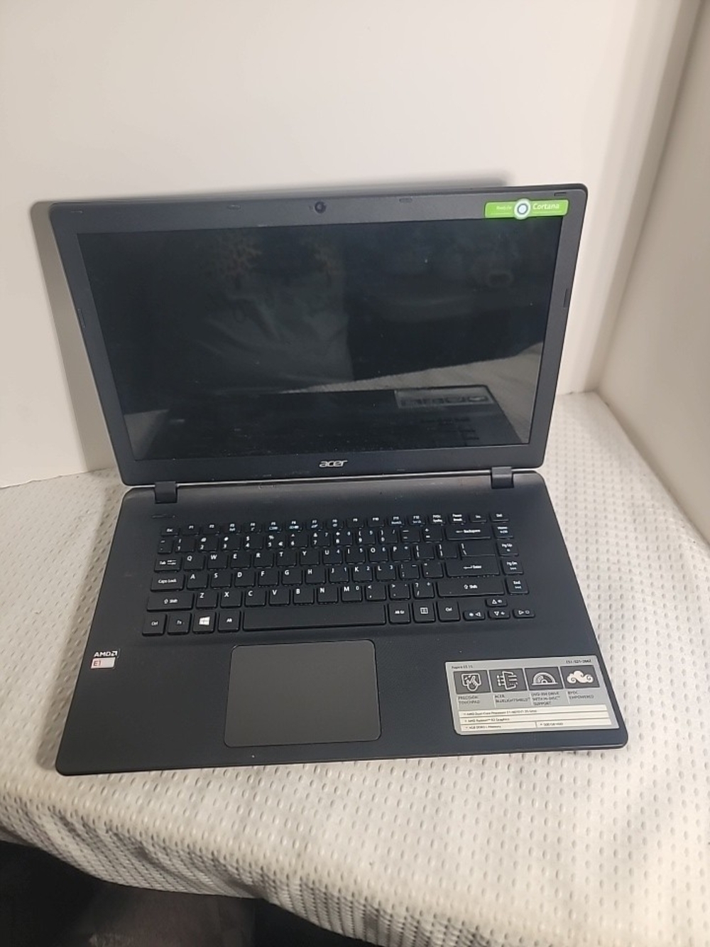 Acer Black Laptop with Matte Finish